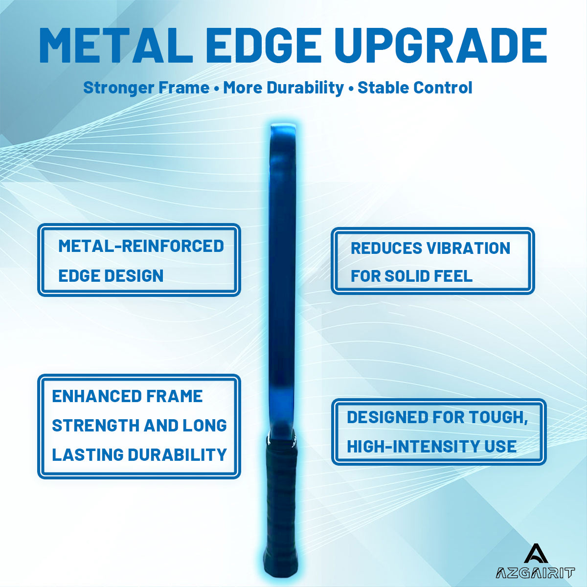Azgairit Flame-Sync Pickleball Paddle | Metal Edge Upgrade | TouchSync Core | CFC Surface | DuraShield Coating