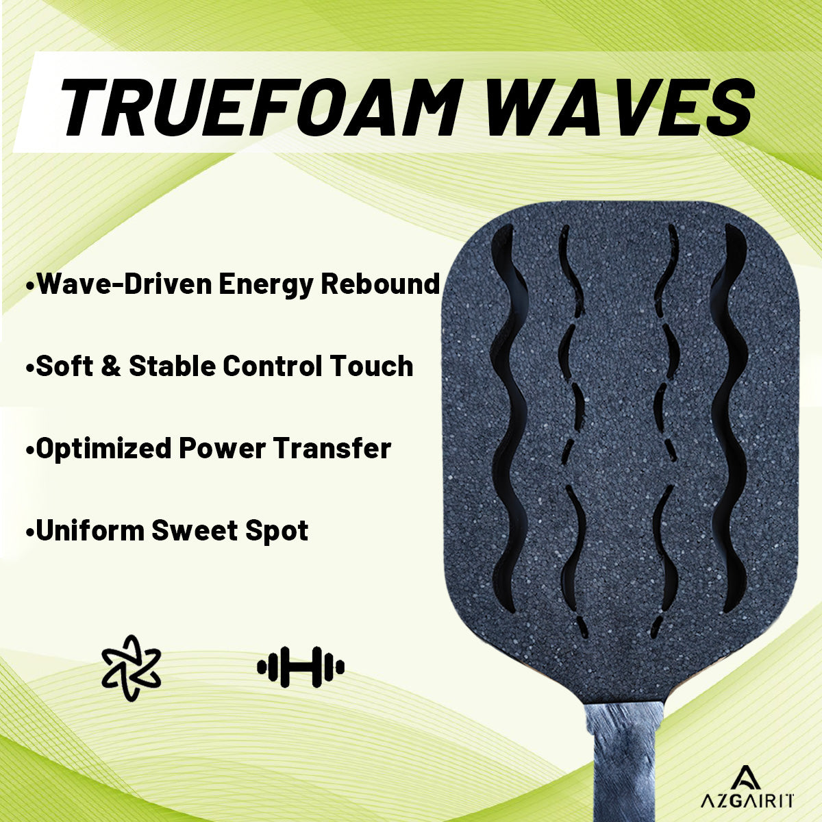 Azgairit Reaver Pickleball Paddle TrueFoam Waves Core | Titanium Reinforced | T700 Carbon Fiber