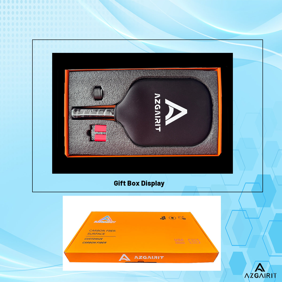 USAPA Approved Azgairit Reactor Boomcore Pickleball Paddle | Titanium + MOI Tuning System | Precise Control | T700 Carbon