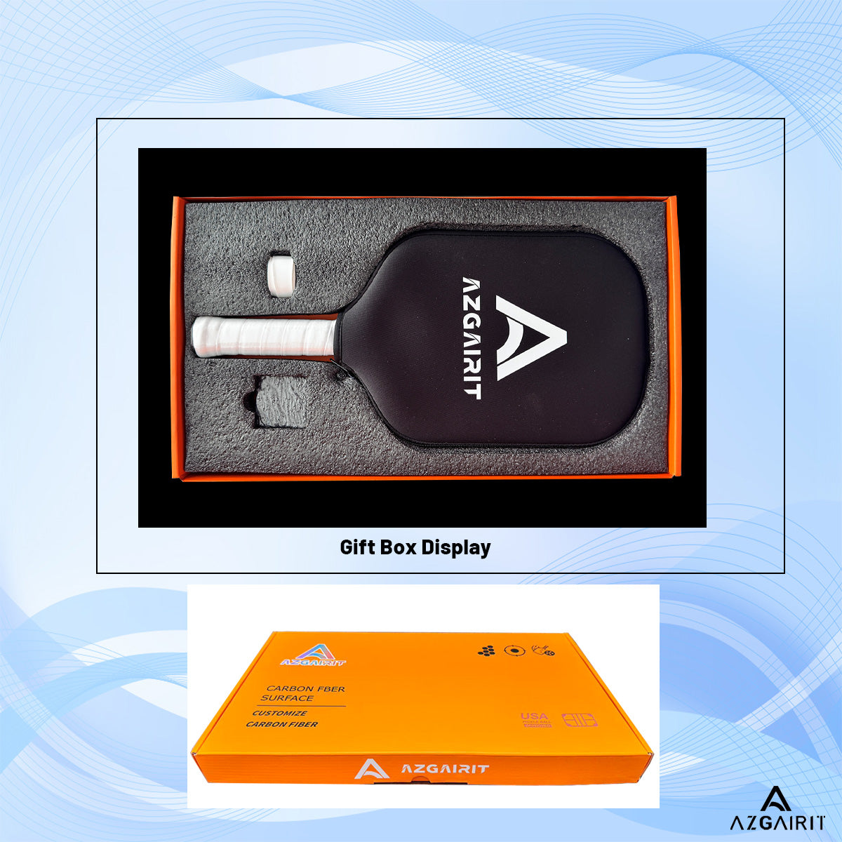 Azgairit Flame Pickleball Paddle All Foam Floating- pivoting Core | Titanium Reinforced +T700 Carbon Fiber