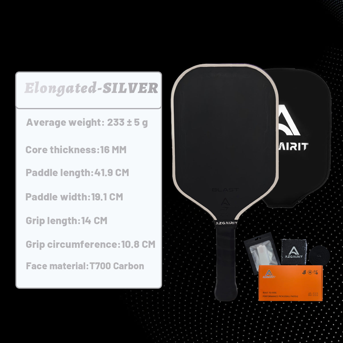 Azgairit BLAST Pickleball Paddle | MPP Foam Core | DURASHIELD Surface | Directional Carbon Fiber Weave | Balanced Power & Control